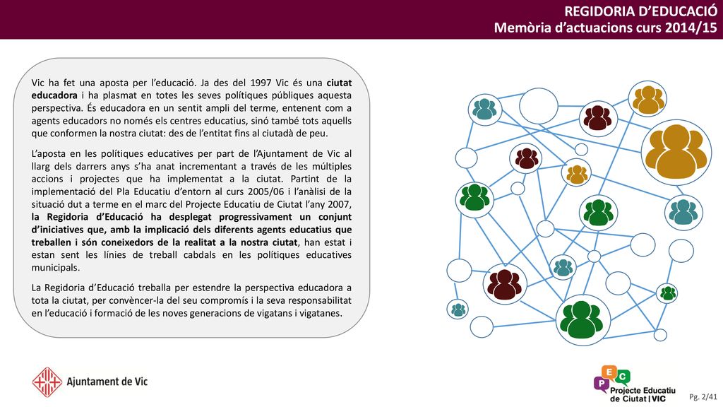 Pla Educatiu d’Entorn de Vic – PEEV – 2014/2015
