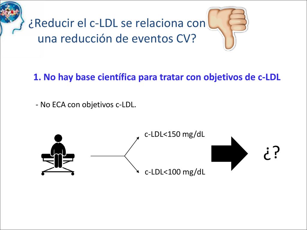¿ 1. No hay base científica para tratar con objetivos de c-LDL