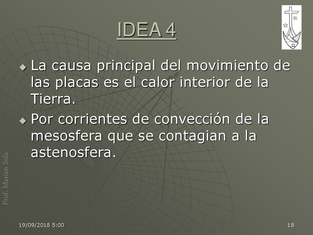 IDEA 4 La causa principal del movimiento de las placas es el calor interior de la Tierra.