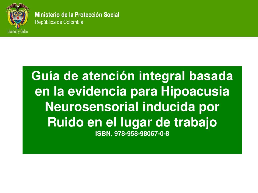 Guía de atención integral basada en la evidencia para Hipoacusia Neurosensorial inducida por Ruido en el lugar de trabajo
