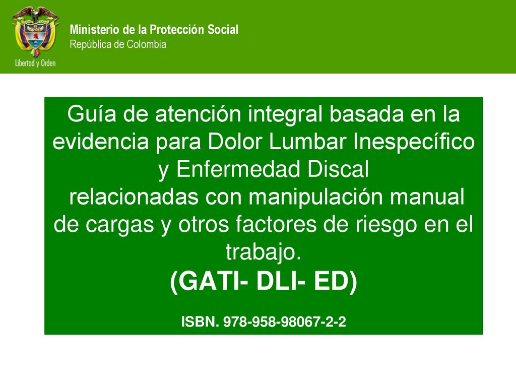 Guía de atención integral basada en la evidencia para Dolor Lumbar Inespecífico y Enfermedad Discal
