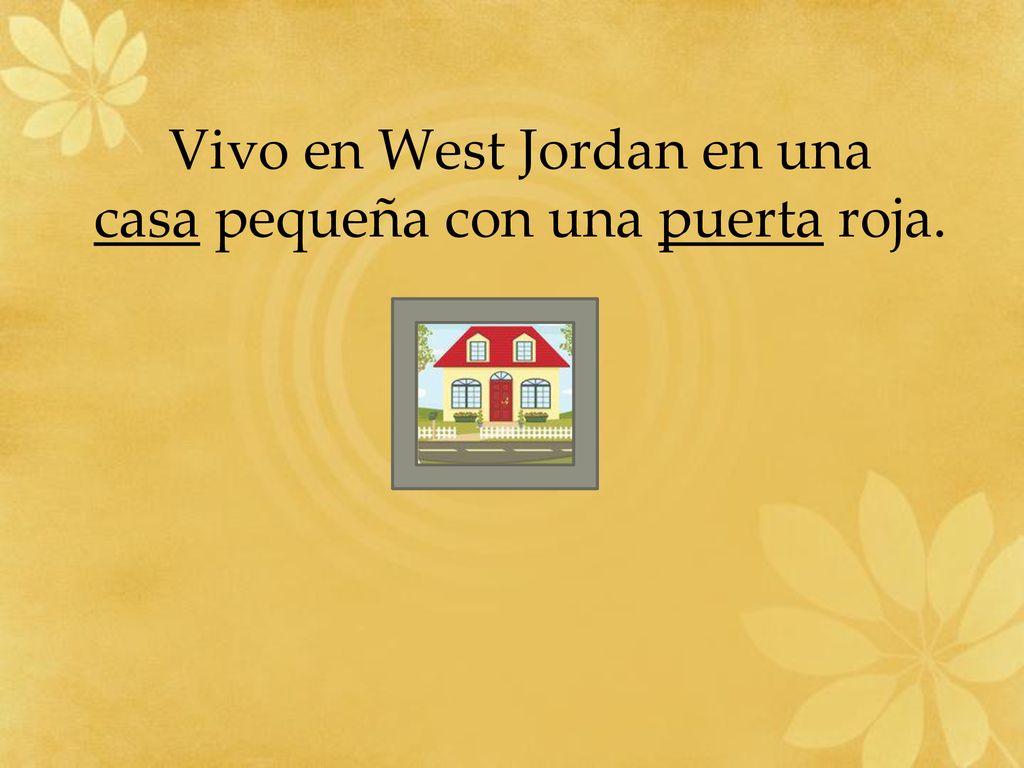 Vivo en West Jordan en una casa pequeña con una puerta roja.