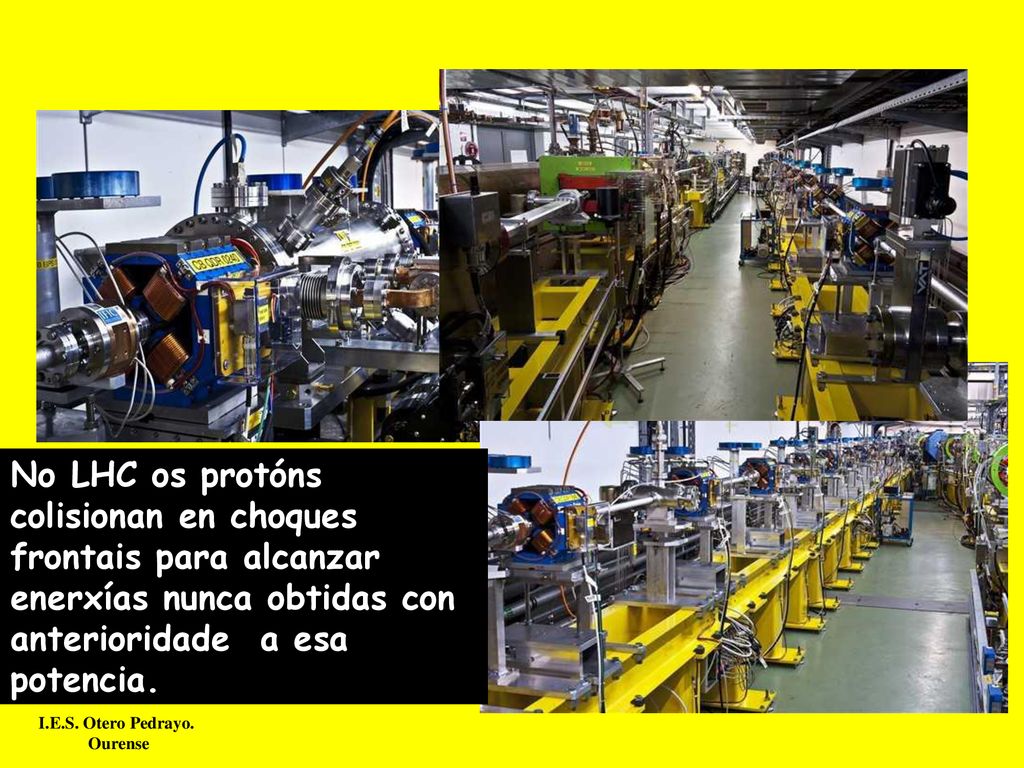 No LHC os protóns colisionan en choques frontais para alcanzar enerxías nunca obtidas con anterioridade a esa potencia.