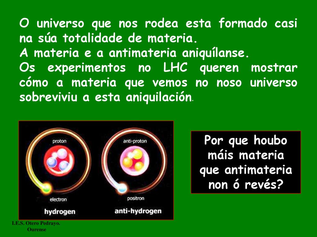 Por que houbo máis materia que antimateria non ó revés