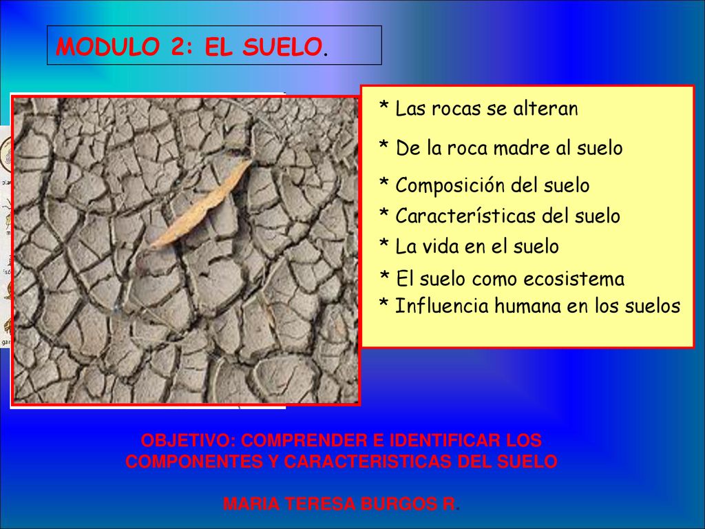 MODULO 2: EL SUELO. * Las rocas se alteran * De la roca madre al suelo