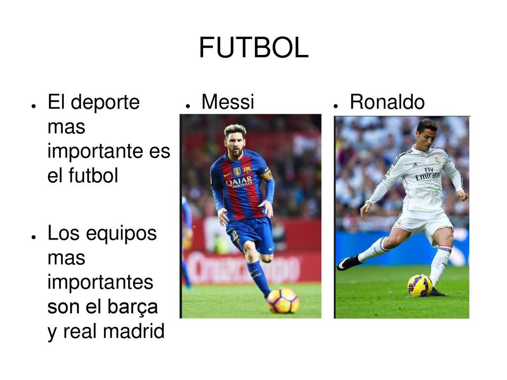 FUTBOL El deporte mas importante es el futbol Messi Ronaldo