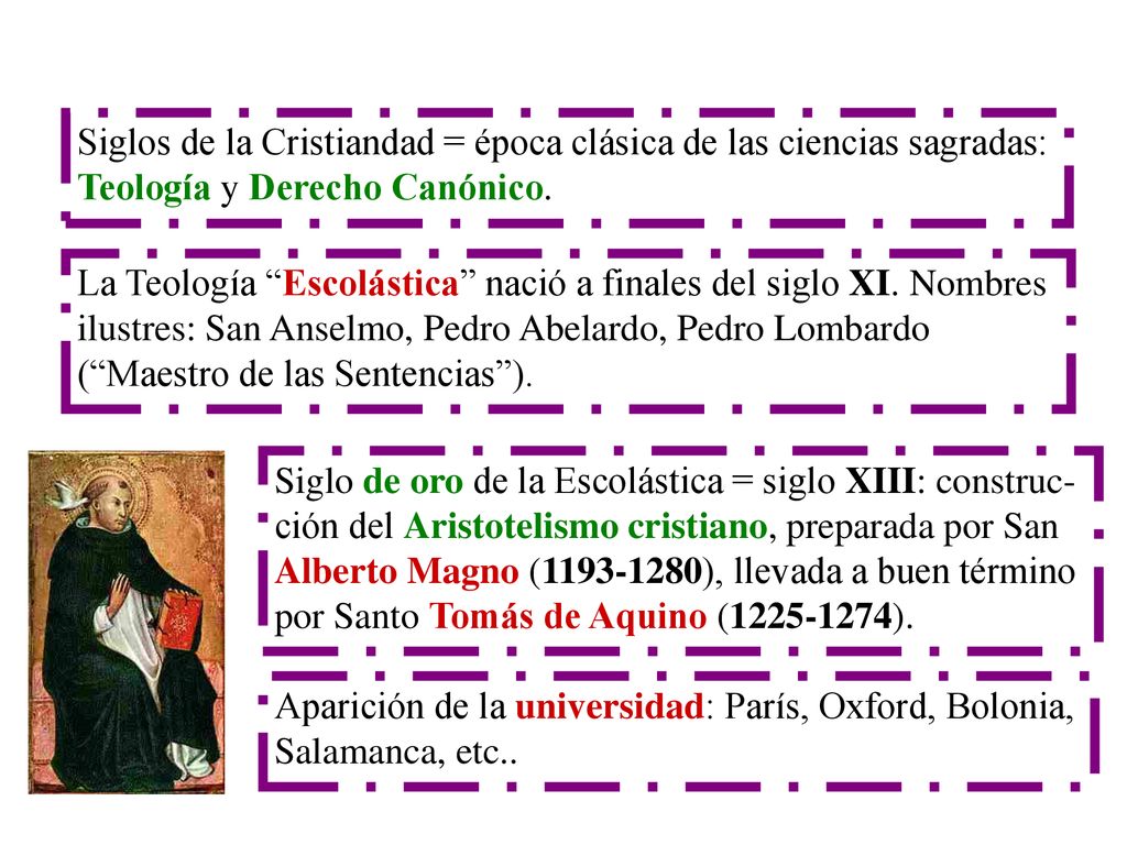 Siglos de la Cristiandad = época clásica de las ciencias sagradas: