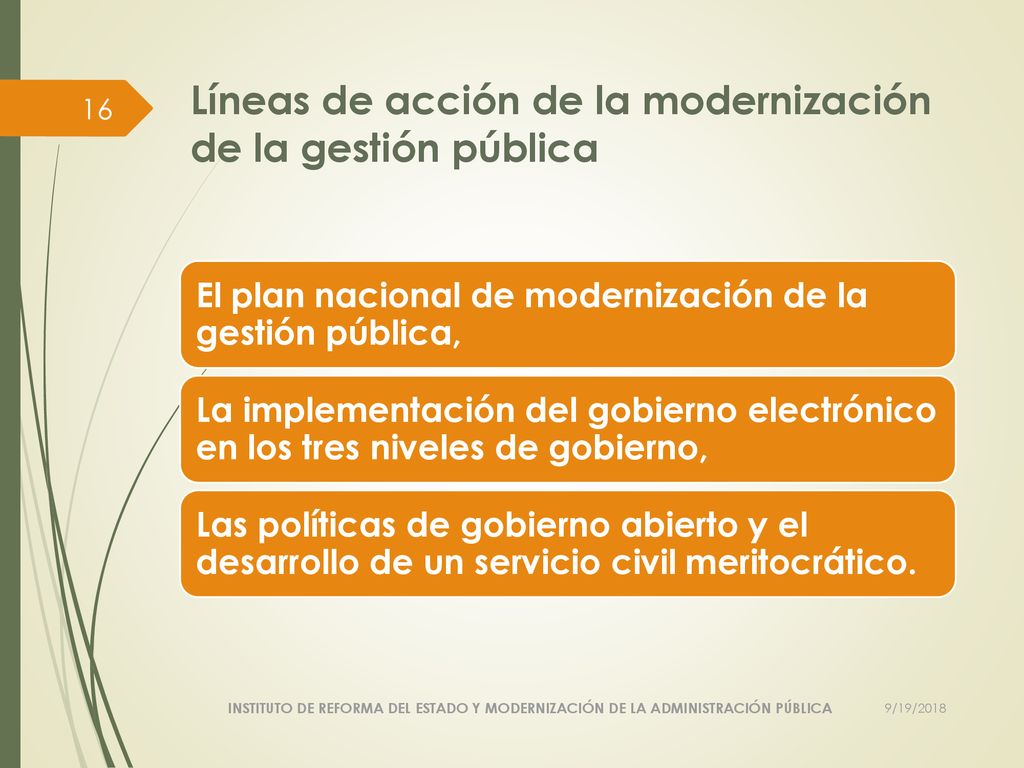 Líneas de acción de la modernización de la gestión pública