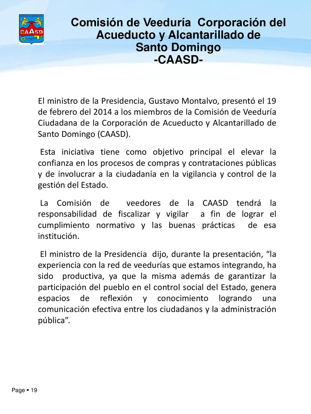 Comisión de Veeduría Corporación del Acueducto y Alcantarillado de