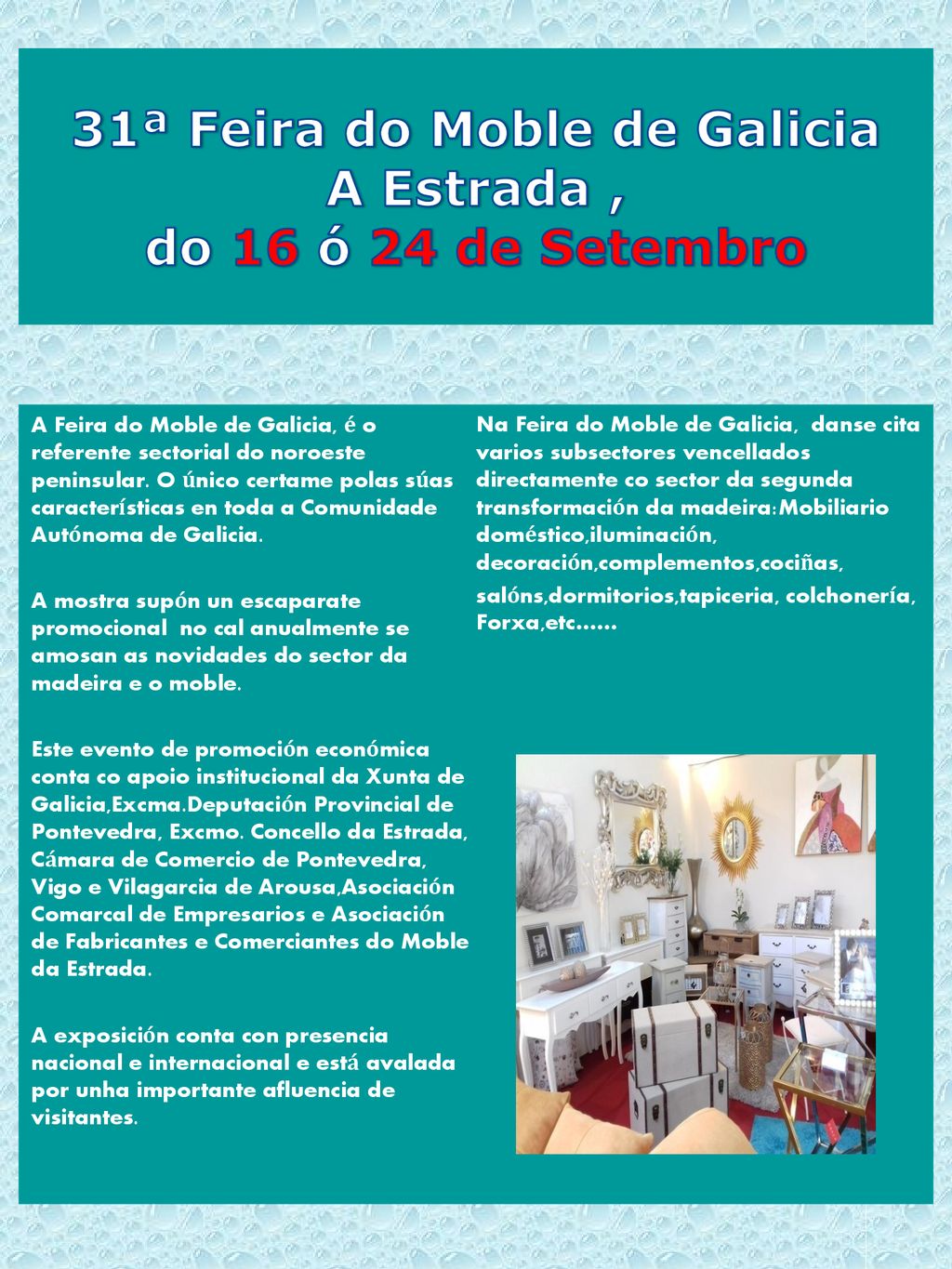 31ª Feira do Moble de Galicia A Estrada , do 16 ó 24 de Setembro
