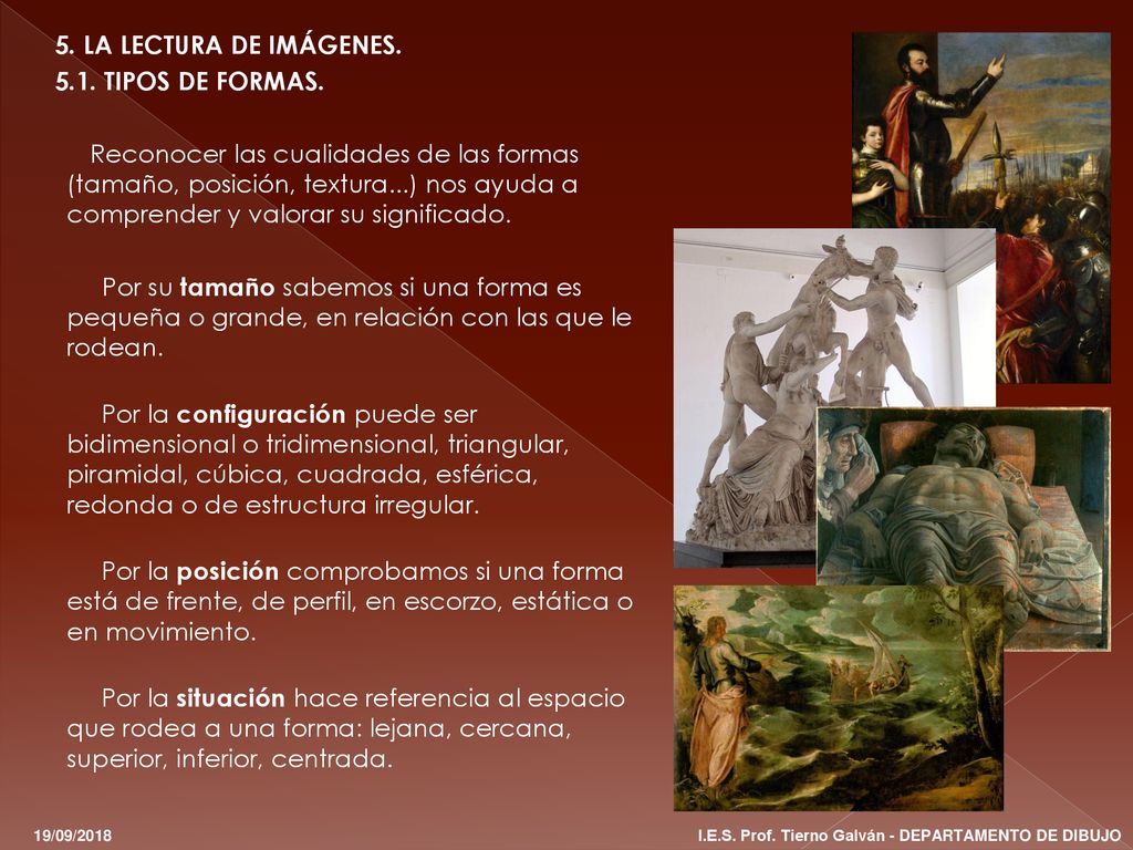5. LA LECTURA DE IMÁGENES TIPOS DE FORMAS.