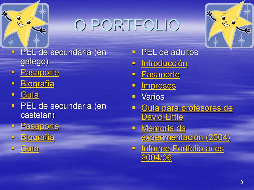 O PORTFOLIO PEL de secundaria (en galego) Pasaporte Biografía Guía