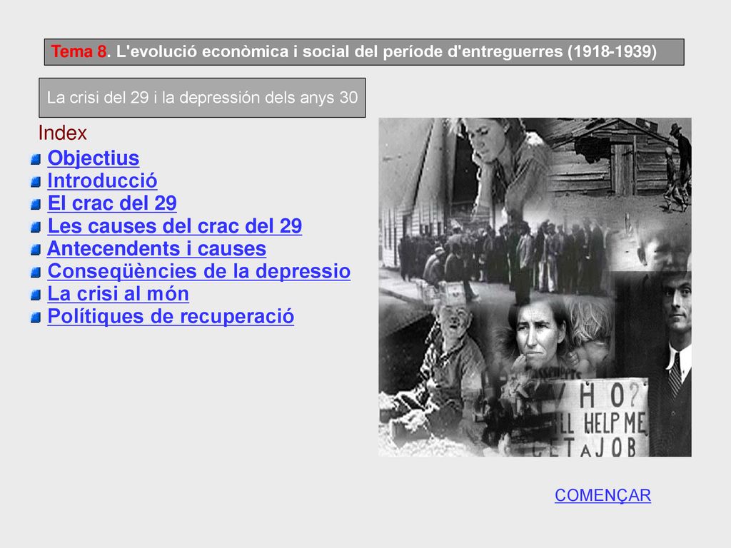 La crisi del 29 i la depressión dels anys 30