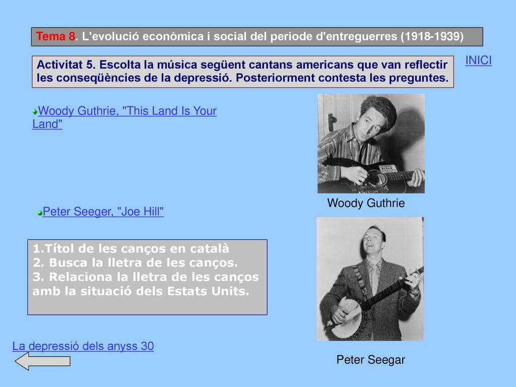 Tema 8. L evolució econòmica i social del període d entreguerres ( )