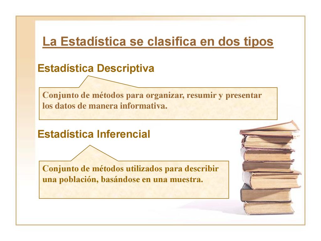 La Estadística se clasifica en dos tipos
