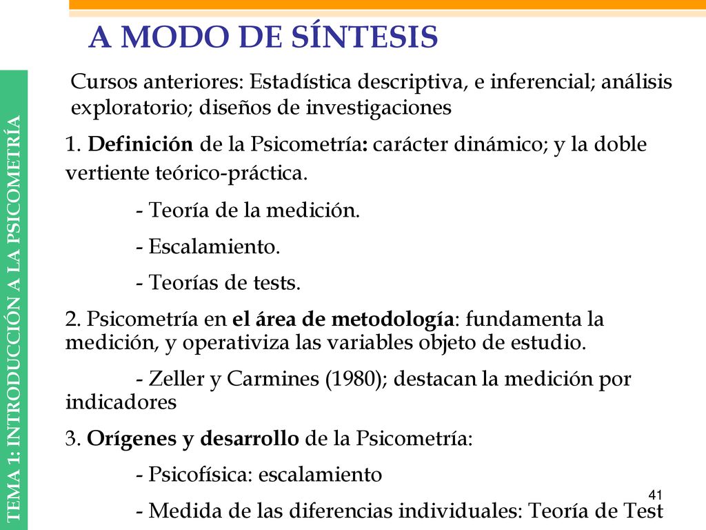 A MODO DE SÍNTESIS Cursos anteriores: Estadística descriptiva, e inferencial; análisis exploratorio; diseños de investigaciones.