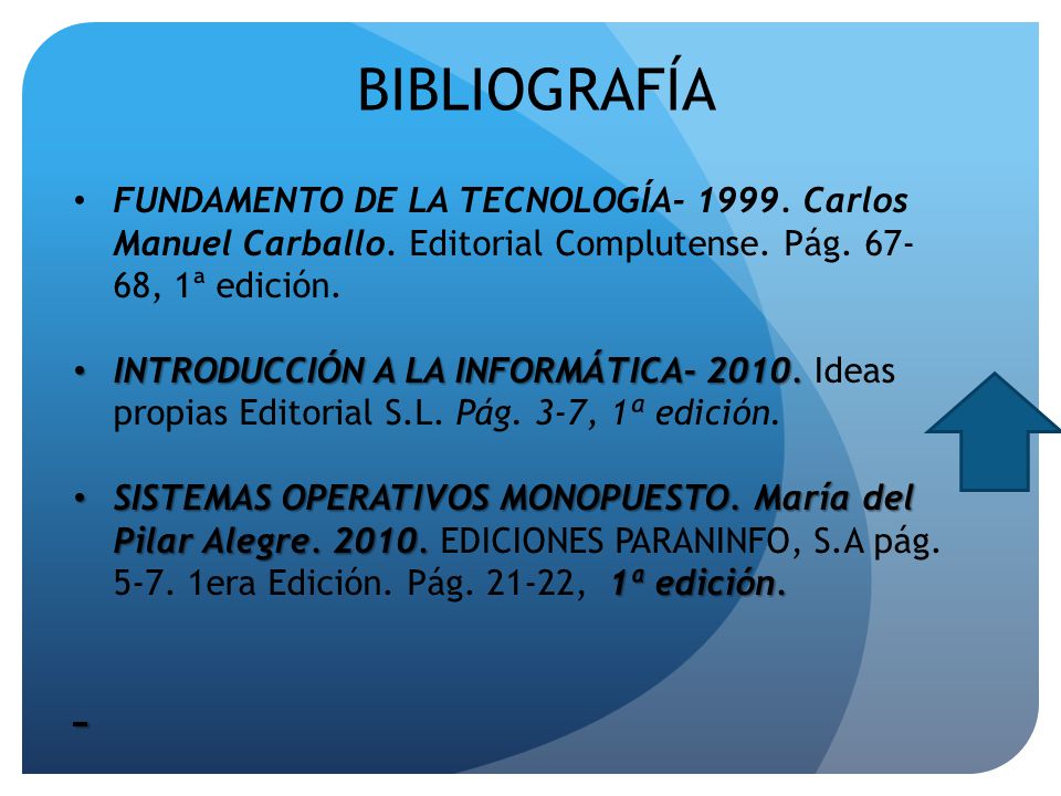 BIBLIOGRAFÍA FUNDAMENTO DE LA TECNOLOGÍA Carlos Manuel Carballo. Editorial Complutense. Pág , 1ª edición.
