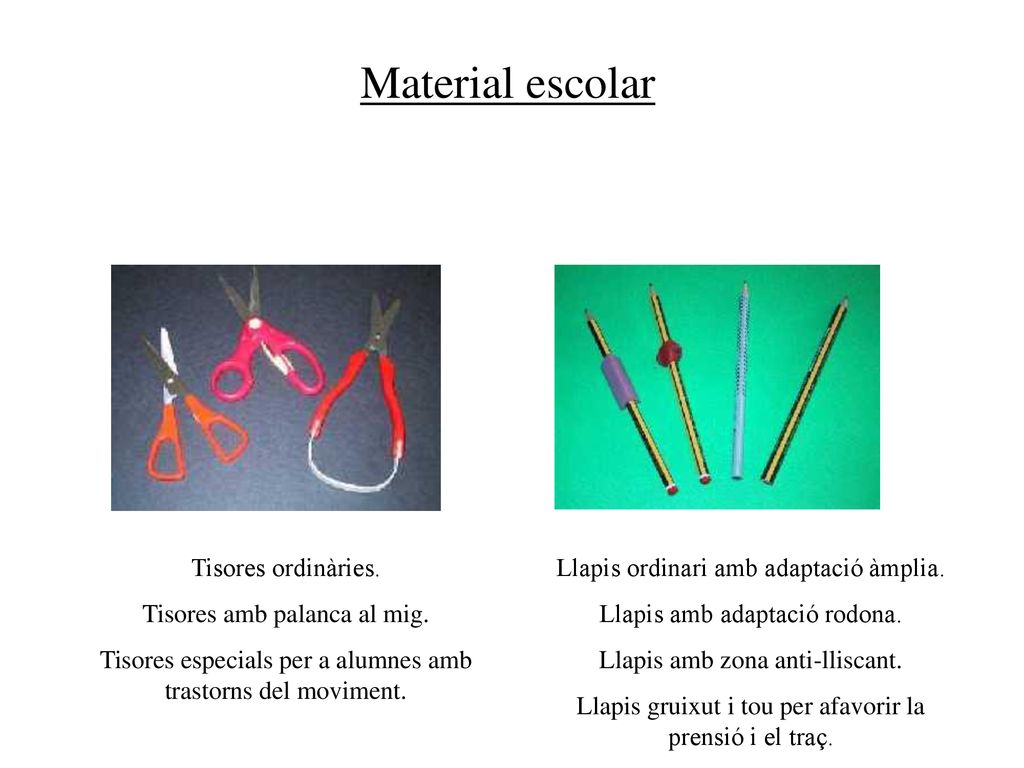 Material escolar Tisores ordinàries. Tisores amb palanca al mig.
