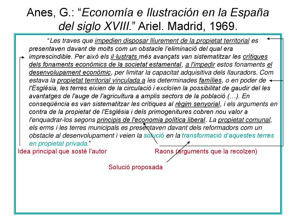 Anes, G. : Economía e Ilustración en la España del siglo XVIII