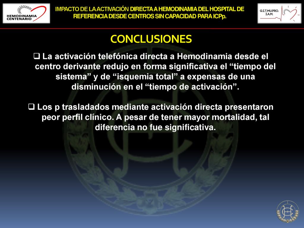 IMPACTO DE LA ACTIVACIÓN DIRECTA A HEMODINAMIA DEL HOSPITAL DE