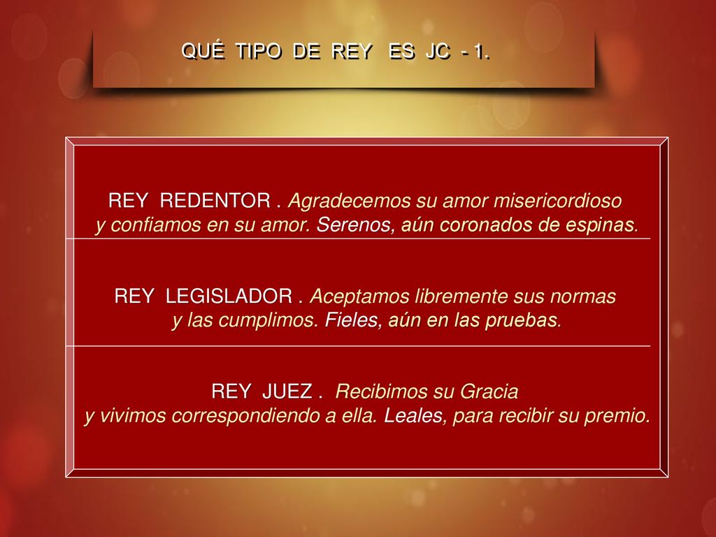 REY REDENTOR . Agradecemos su amor misericordioso