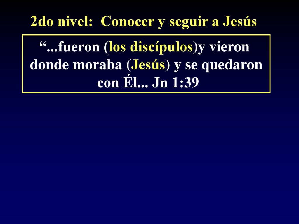 ...fueron (los discípulos)y vieron donde moraba (Jesús) y se quedaron
