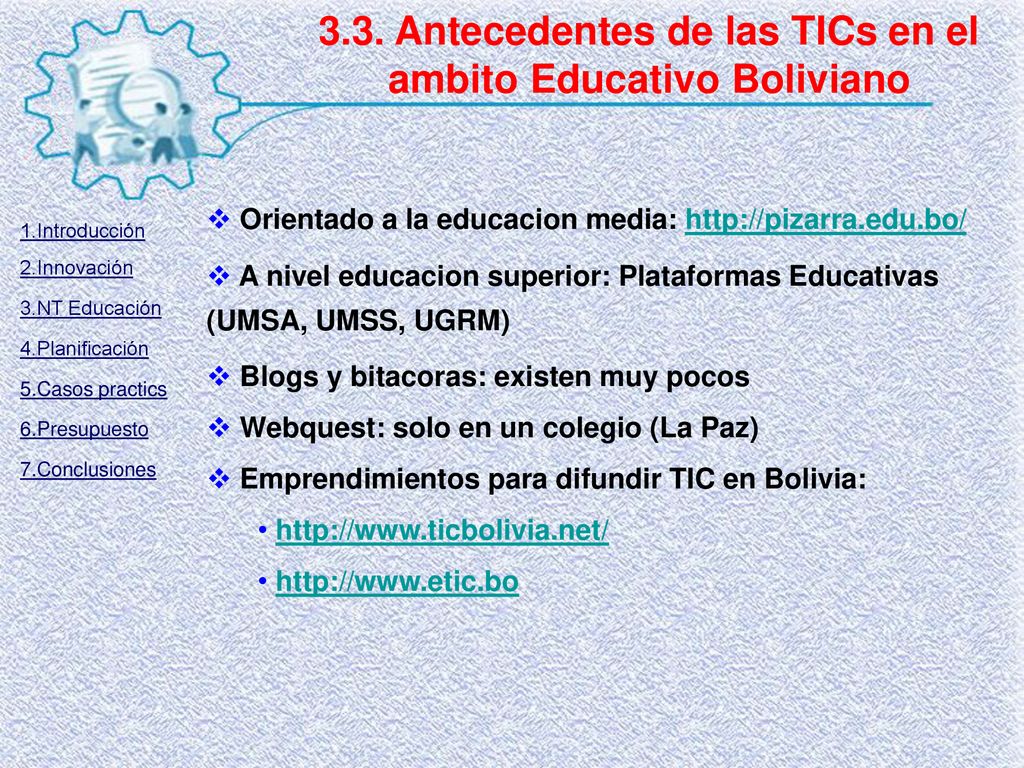 3.3. Antecedentes de las TICs en el ambito Educativo Boliviano