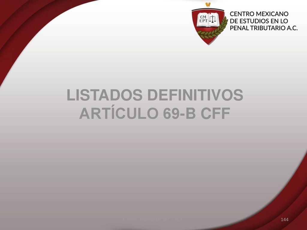 LISTADOS DEFINITIVOS ARTÍCULO 69-B CFF