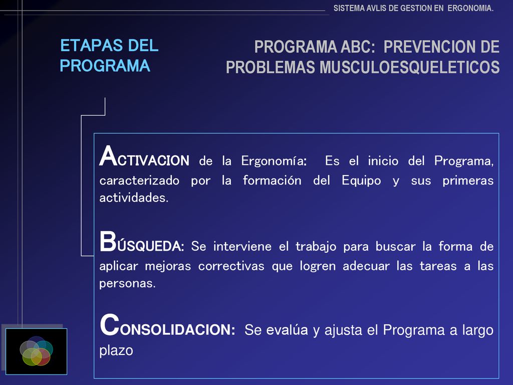 CONSOLIDACION: Se evalúa y ajusta el Programa a largo plazo