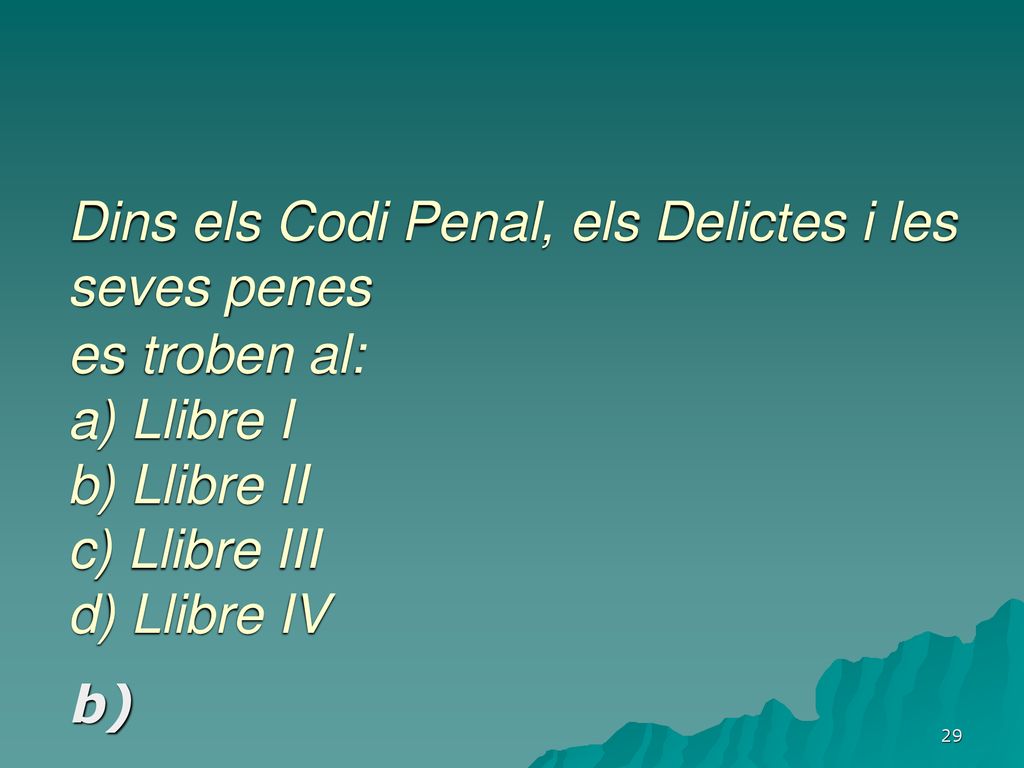 Dins els Codi Penal, els Delictes i les seves penes es troben al: