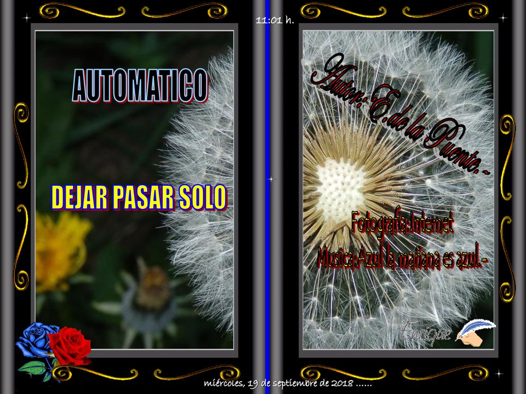 Musica:Azul la mañana es azul.- miércoles, 19 de septiembre de 2018 ……