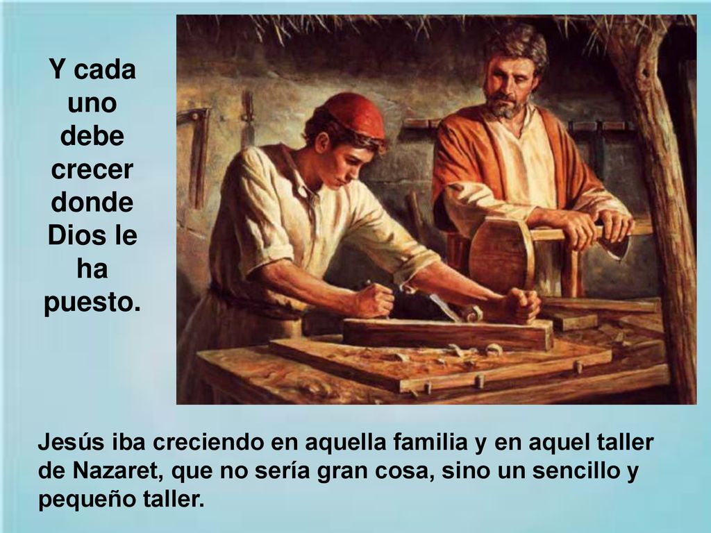Y cada uno debe crecer donde Dios le ha puesto.