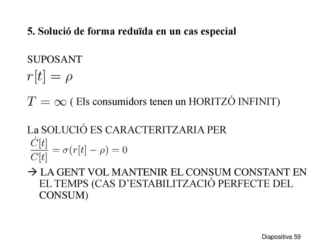 5. Solució de forma reduïda en un cas especial