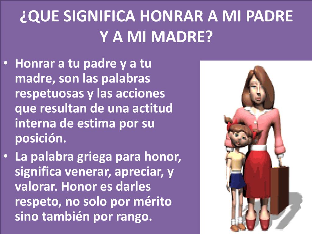¿QUE SIGNIFICA HONRAR A MI PADRE Y A MI MADRE