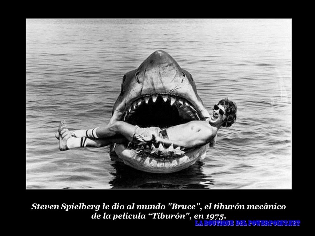 Steven Spielberg le dio al mundo Bruce , el tiburón mecânico de la película Tiburón , en 1975.