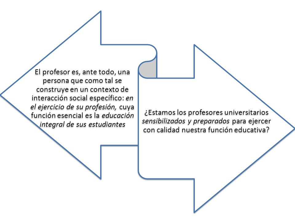 El profesor es, ante todo, una persona que como tal se construye en un contexto de interacción social específico: en el ejercicio de su profesión, cuya función esencial es la educación integral de sus estudiantes