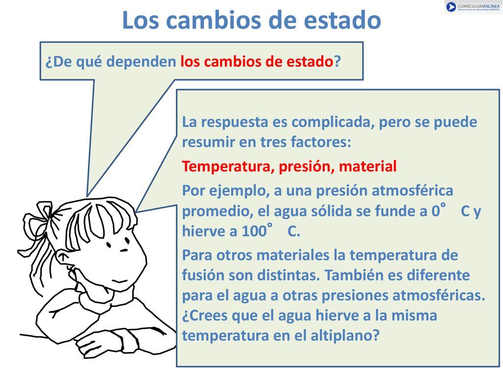 Los cambios de estado ¿De qué dependen los cambios de estado