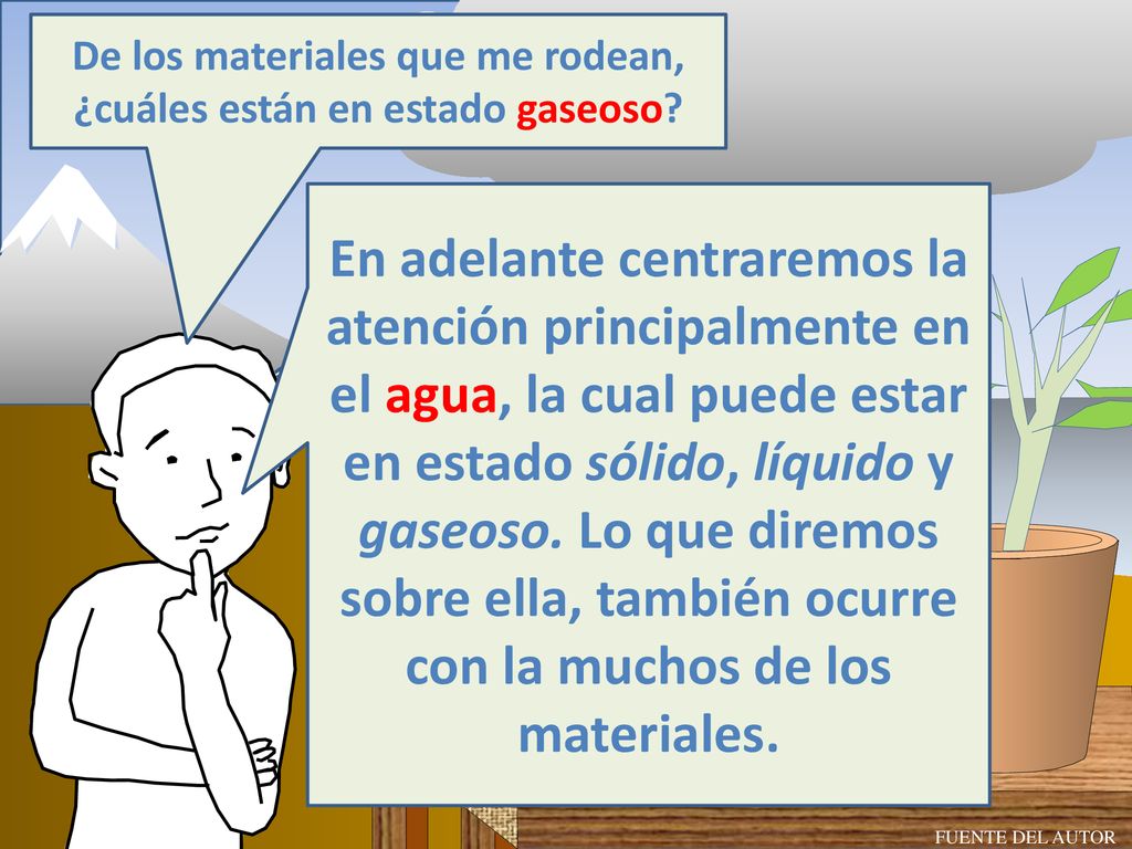 De los materiales que me rodean, ¿cuáles están en estado gaseoso
