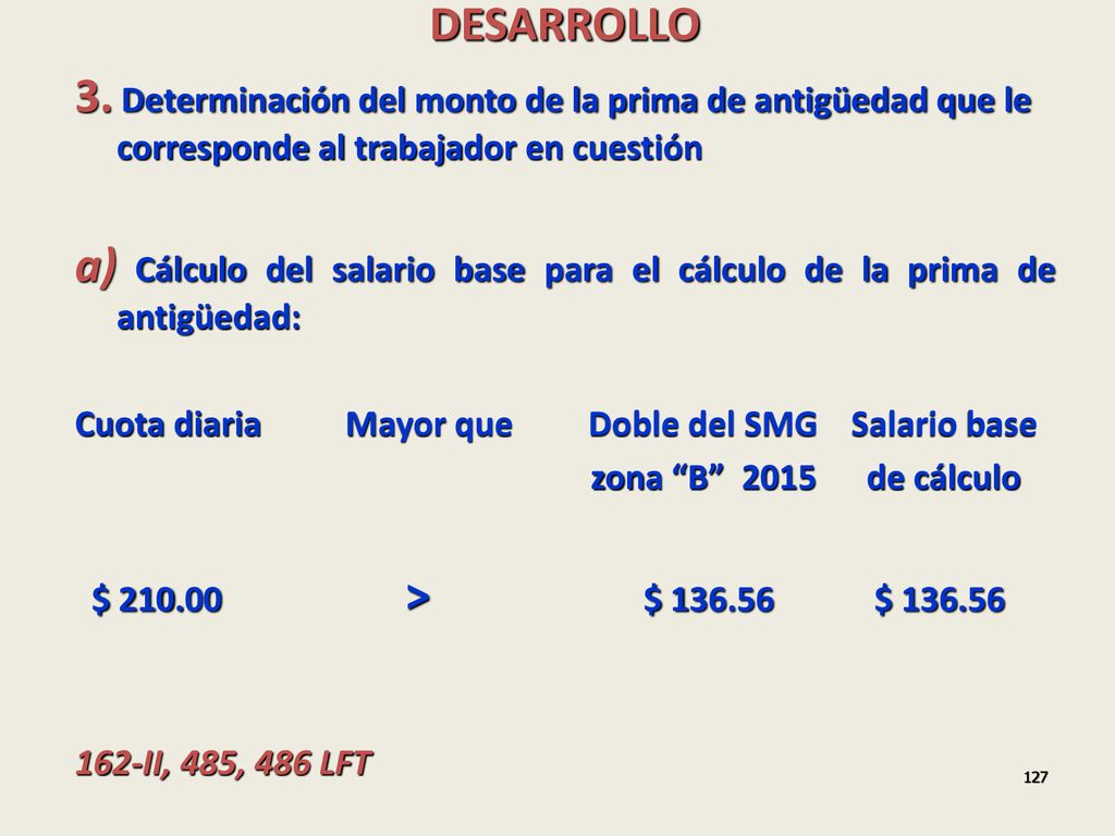a) Cálculo del salario base para el cálculo de la prima de antigüedad: