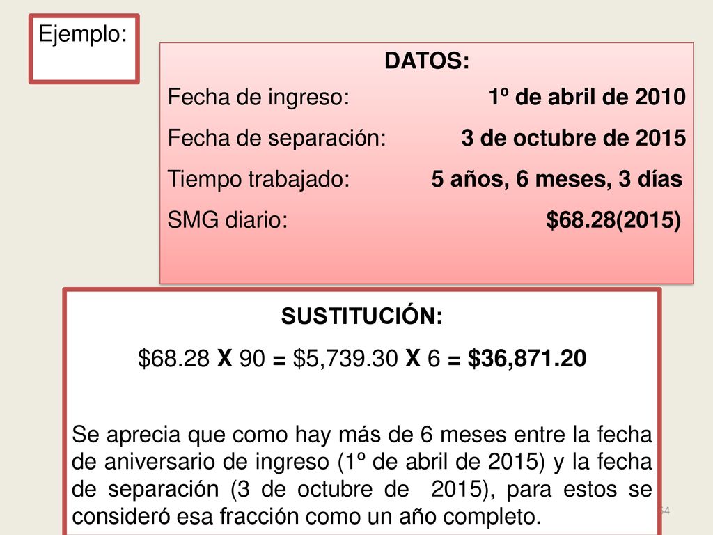 $68.28 X 90 = $5, X 6 = $36, Ejemplo: DATOS: