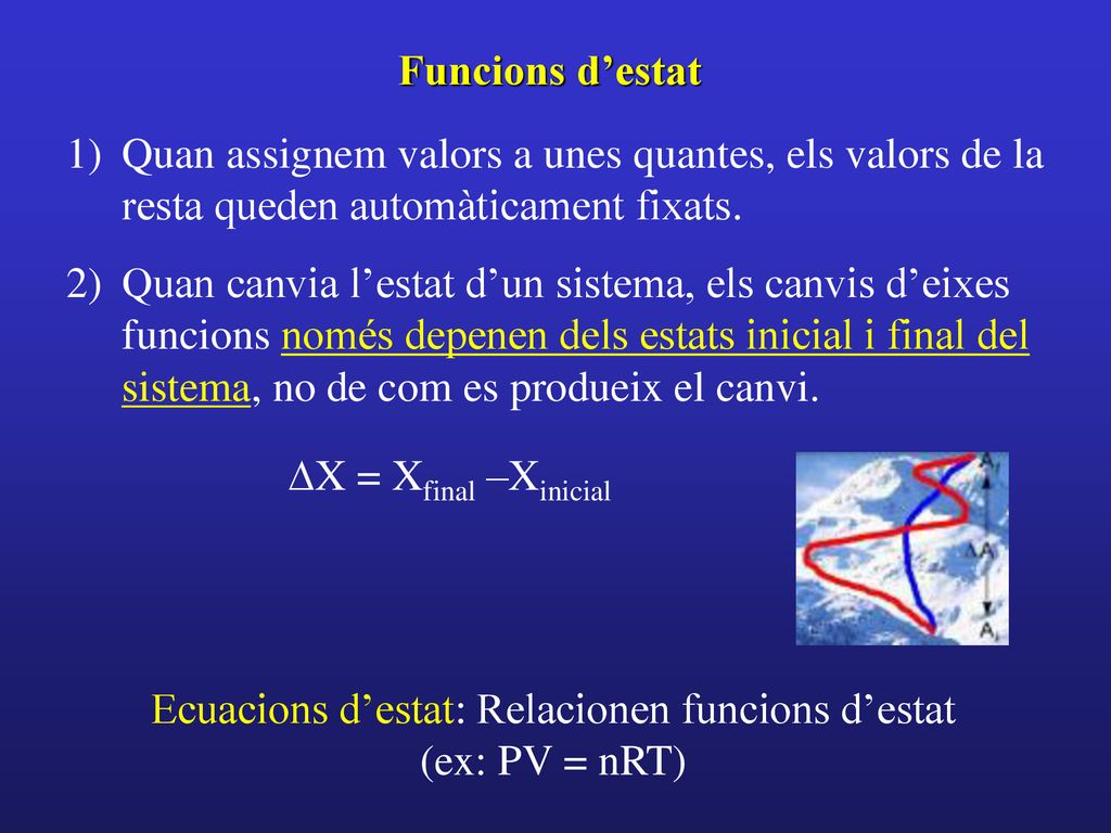 Ecuacions d’estat: Relacionen funcions d’estat