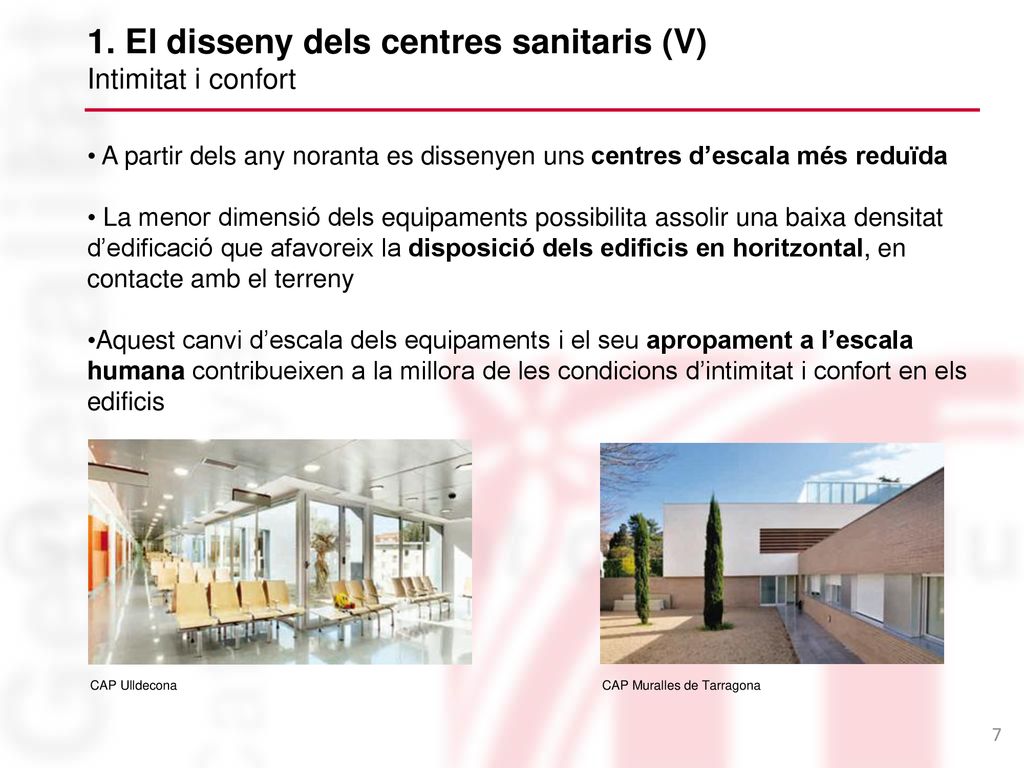 1. El disseny dels centres sanitaris (V) Intimitat i confort