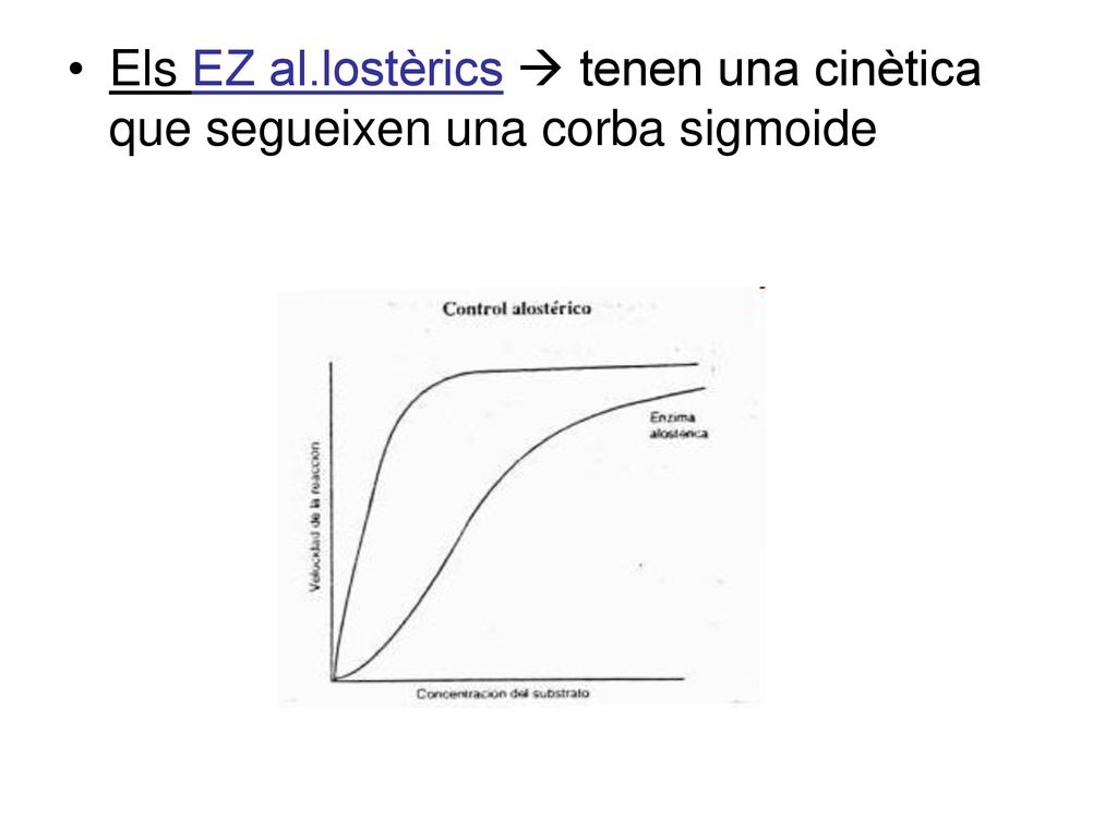 Els EZ al.lostèrics  tenen una cinètica que segueixen una corba sigmoide