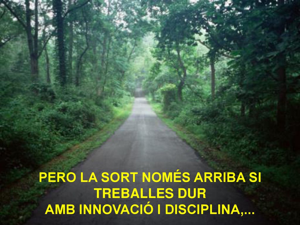 PERO LA SORT NOMÉS ARRIBA SI TREBALLES DUR AMB INNOVACIÓ I DISCIPLINA,...