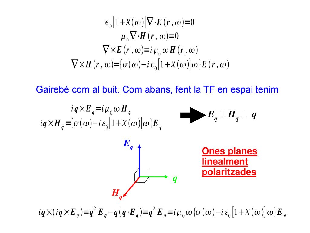 Gairebé com al buit. Com abans, fent la TF en espai tenim