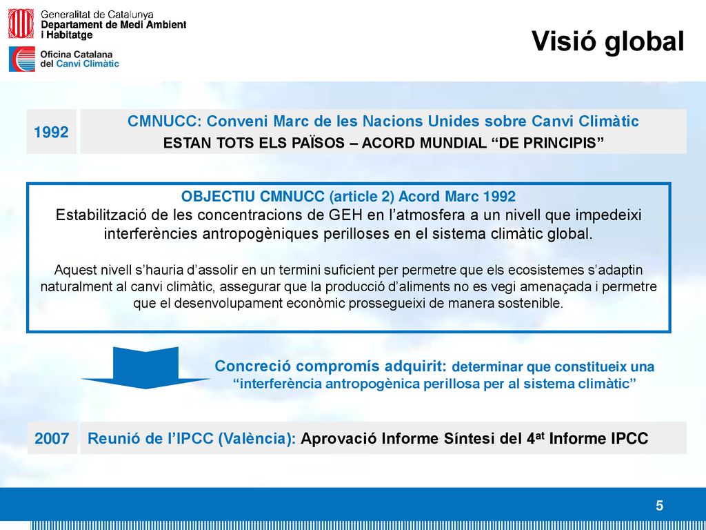 OBJECTIU CMNUCC (article 2) Acord Marc 1992