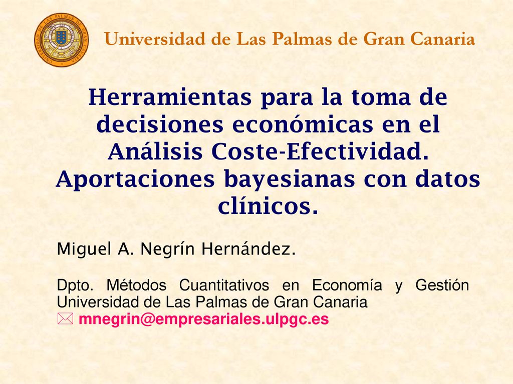 Análisis Bayesiano para los Estudios Coste-Efectividad con Datos de Pruebas Clínicas