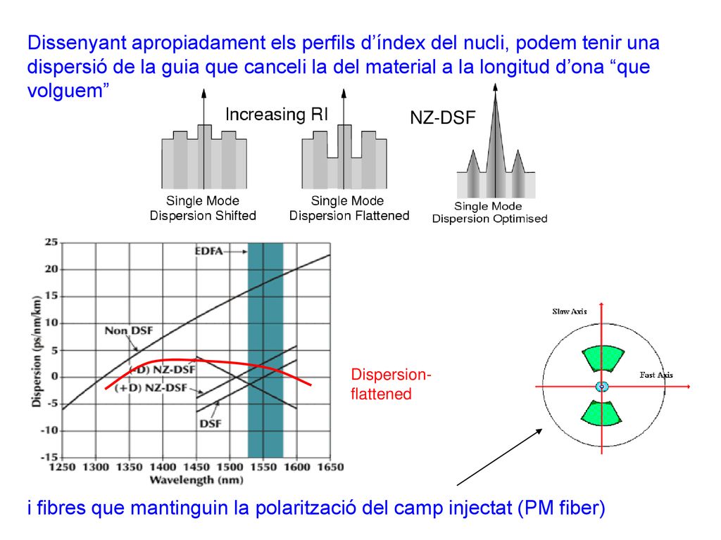 i fibres que mantinguin la polarització del camp injectat (PM fiber)
