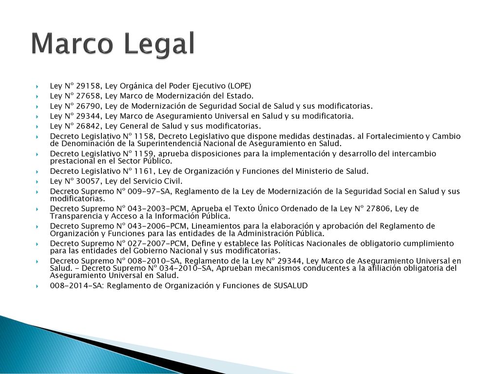 Marco Legal Ley Nº 29158, Ley Orgánica del Poder Ejecutivo (LOPE)