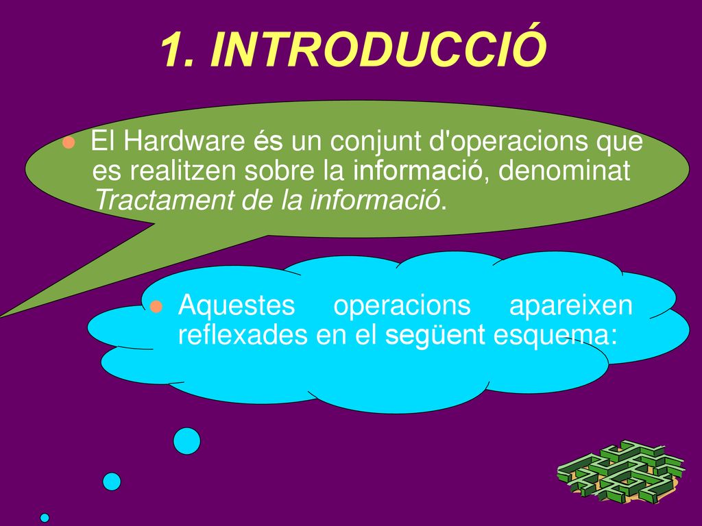 1. INTRODUCCIÓ El Hardware és un conjunt d operacions que